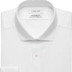 Calvin Klein Men's Slim Fit Tall Dress Shirt 16 - 36 / 37 NWT White Stretch CK